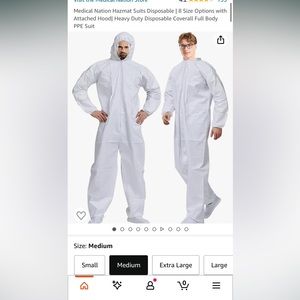 Medical Nation Hazmat Suits Disposable with Attached Hood| Heavy Duty